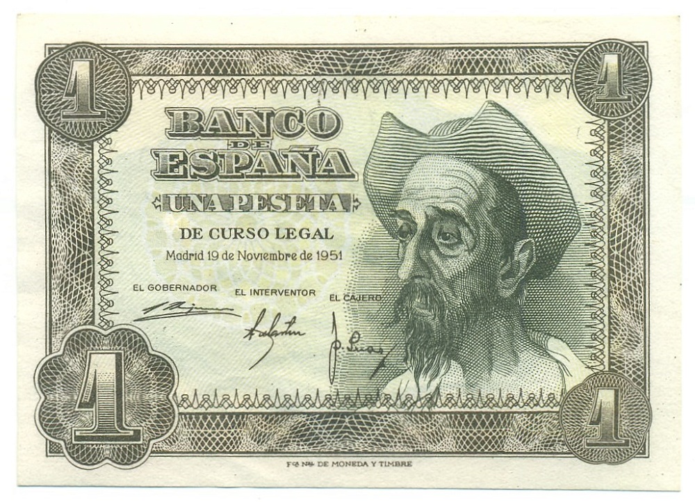 1 песета 1951 года Испания — Фото №1