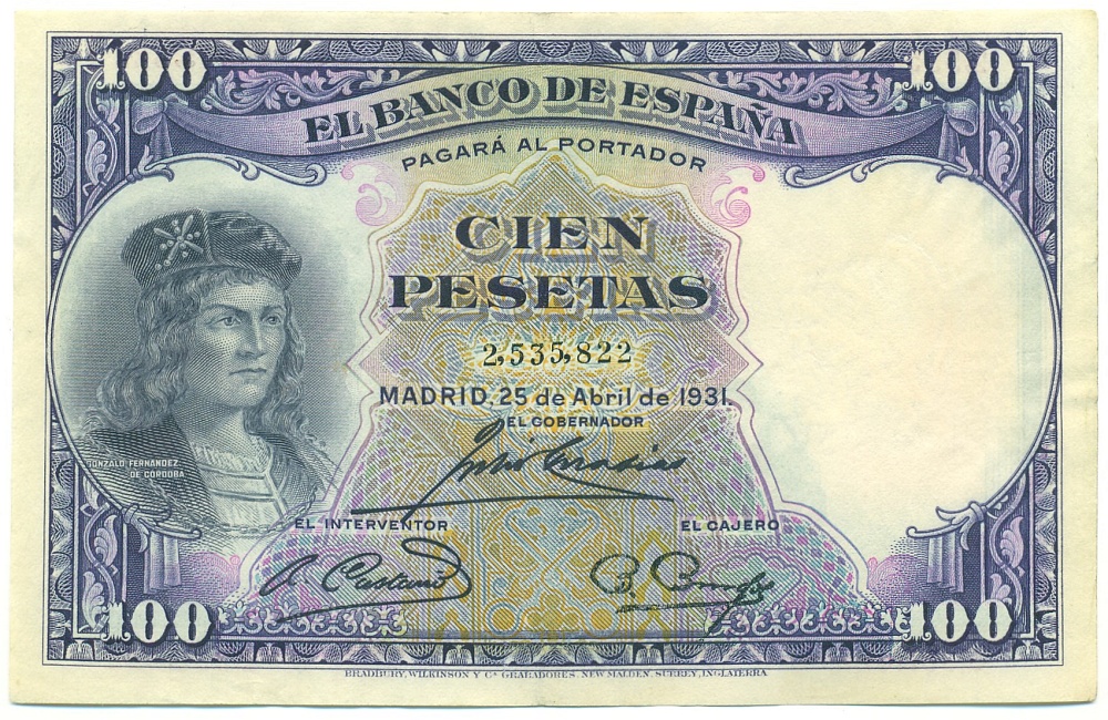 100 песет 1931 года Испания — Фото №1