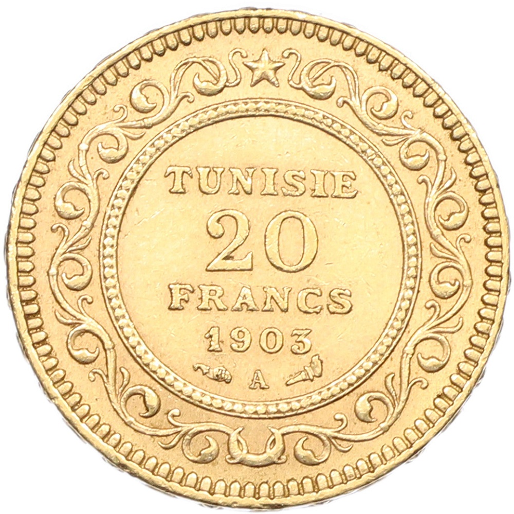 20 франков 1903 года Тунис — Фото №1