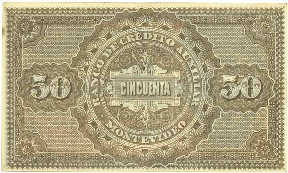 50 песо 1887 года Уругвай — Фото №2