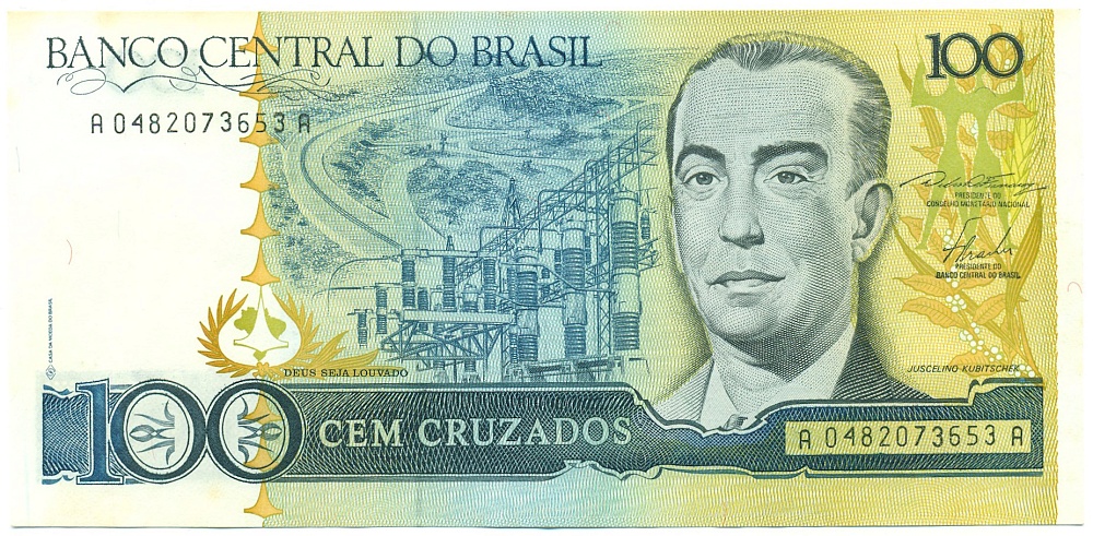 100 крузадо 1986 года Бразилия — Фото №1