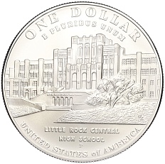 1 доллар 2007 года Р США «Десегрегация в образовании — школа в Литл-Рок» — Фото №2