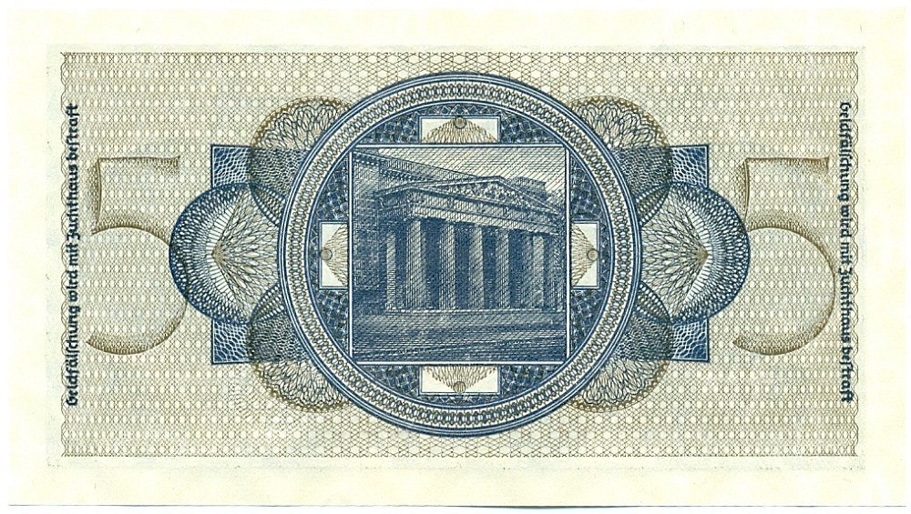 5 рейхсмарок 1940 года Германия (Для оккупированных территорий) — Фото №2