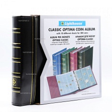 Альбом для монет с 10 листами, формат "Optima", Черный, Классический дизайн, LEUCHTTURM, 306512 — Фото №1