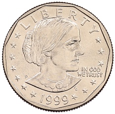 1 доллар 1999 года P США «Сьюзен Энтони» — Фото №1