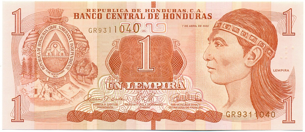 1 лемпира 2022 года Гондурас — Фото №1