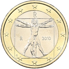 1 евро 2010 года Италия — Фото №1
