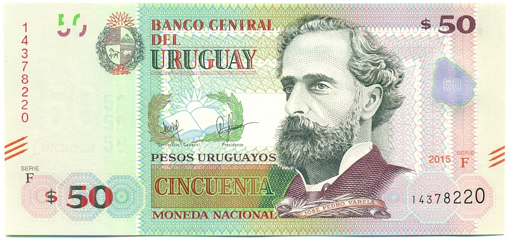 50 песо 2015 года Уругвай — Фото №1