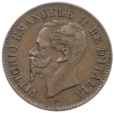 2 чентезимо 1867 года М Италия — Фото №2