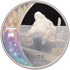 25 долларов 2007 года Канада «XXI зимние Олимпийские Игры 2010 в Ванкувере — Керлинг» — Фото №1