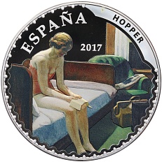 50 евро 2017 года Испания «Сокровища испанских музеев — Эдвард Хоппер и Карл Вимар» — Фото №1