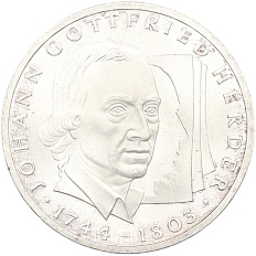 10 марок 1994 года G Германия «250 лет со дня рождения Иоганна Готфрида Гердера» — Фото №1