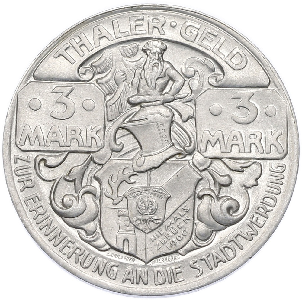 3 марки 1921 года Германия — город Тале-ам-Гарц (Нотгельд) — Фото №2