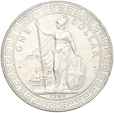 1 доллар 1900 года Великобритания «Торговый доллар» — Фото №1