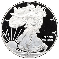 1 доллар 2005 года W США «Шагающая Свобода» — Фото №1