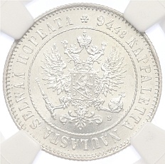 1 марка 1915 года Русская Финляндия — в слабе NGC (MS63+) — Фото №2