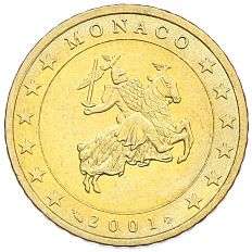 50 евроцентов 2001 года Монако — Фото №1