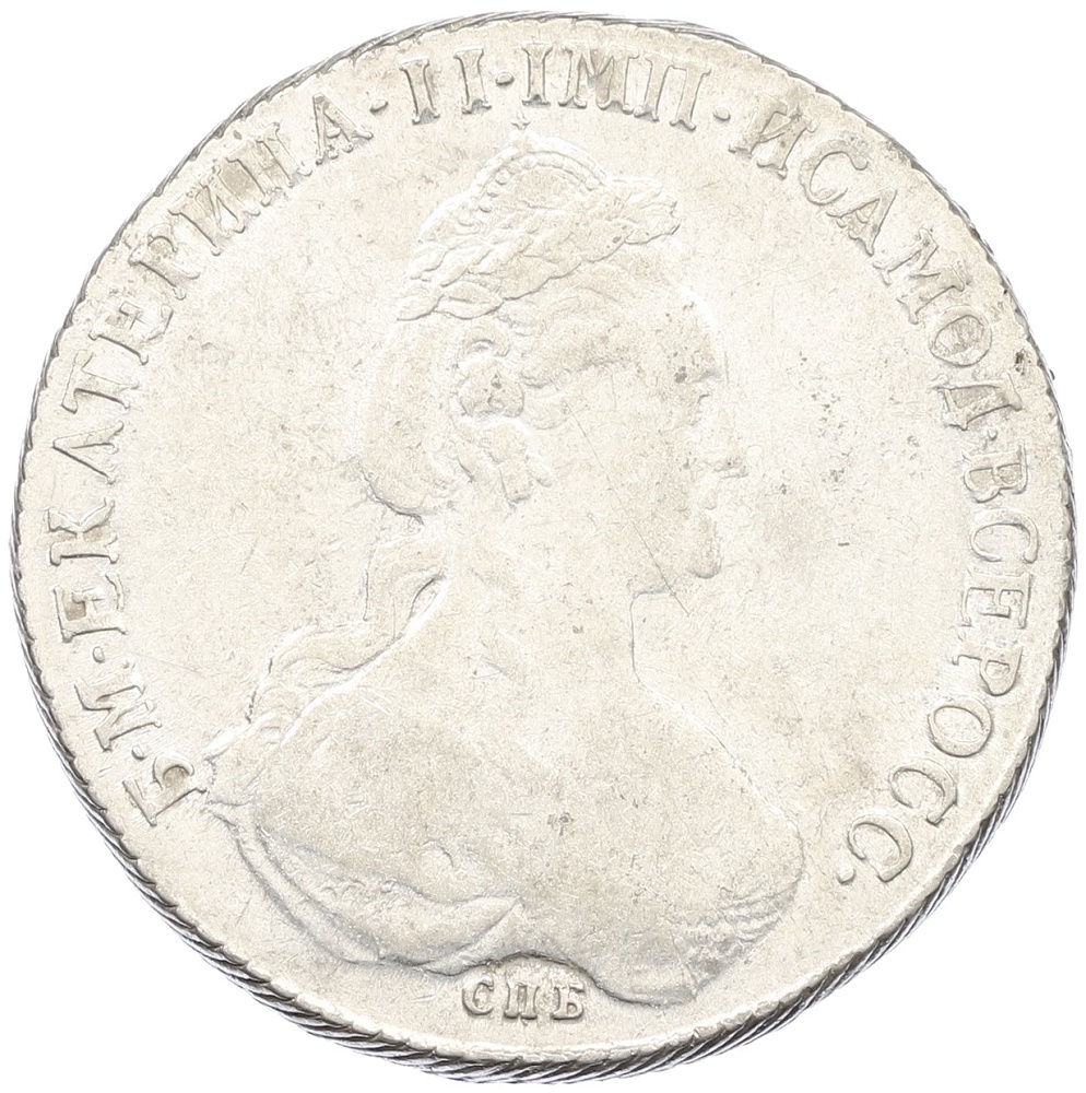 1 рубль 1782 года СПБ ИЗ Российская Империя (Екатерина II) — Фото №1