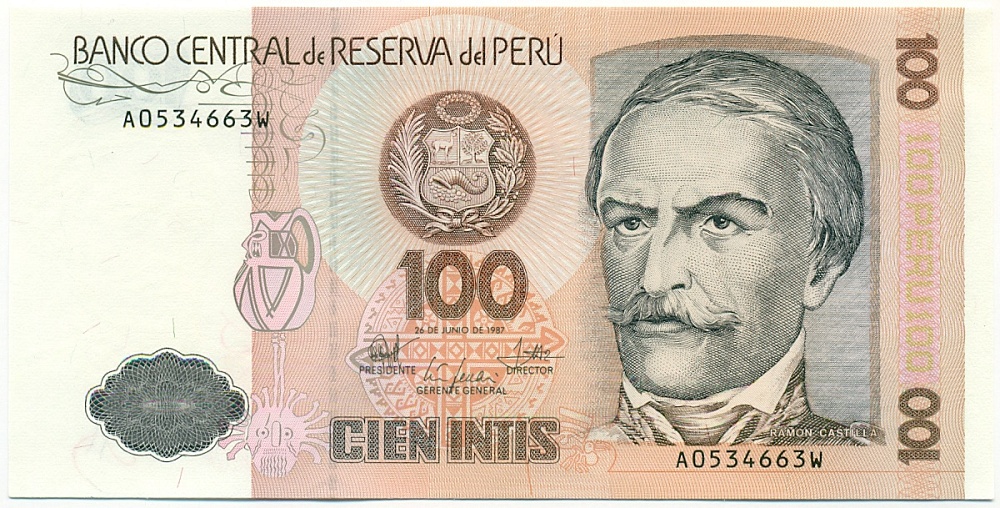 100 инти 1987 года Перу — Фото №1