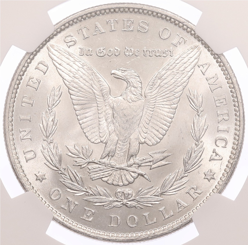 1 доллар 1888 года США «Доллар Моргана» в слабе NGC (MS63) — Фото №2