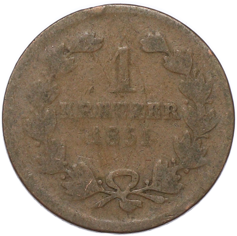 1 крейцер 1851 года Баден — Фото №1