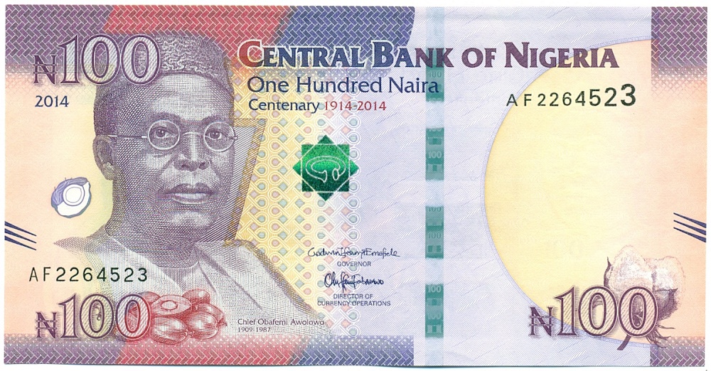 100 найра 2014 года Нигерия — Фото №1