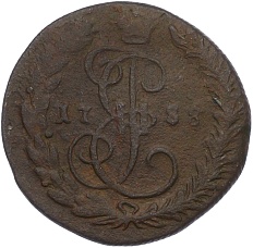 Денга 1788 года КМ Российская Империя (Екатерина II) — Фото №1