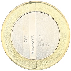 3 евро 2021 года Словения «30 лет государственности Республики Словения» — Фото №2