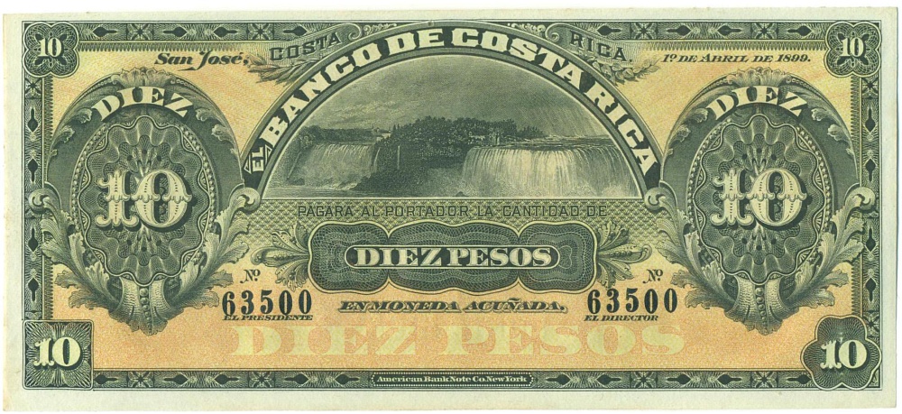10 песо 1899 года Коста-Рика — Фото №1