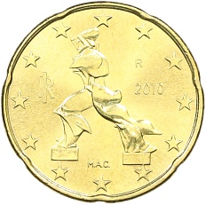 20 евроцентов 2010 года Италия — Фото №1