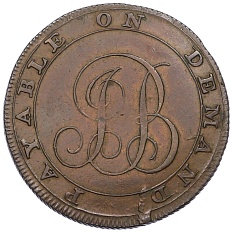 Токен 1/2 пенни 1795 года Великобритания — Мидлсекс — Фото №2