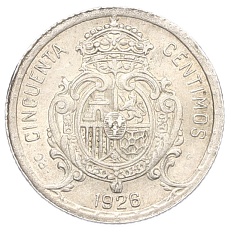 50 сентимо 1926 года Испания — Фото №2