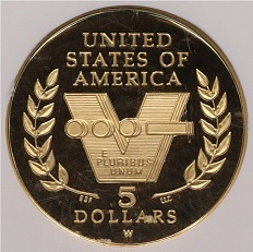 5 долларов 1993 года W США «50 лет победе во Второй Мировой войне» в слабе NGC (PF 70 ULTRA CAMEO) — Фото №2