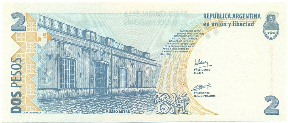 2 песо 2005 года Аргентина — Фото №2