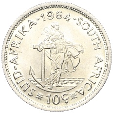 10 центов 1964 года ЮАР — Фото №1
