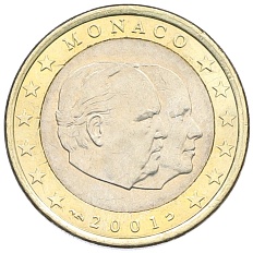 1 евро 2001 года Монако — Фото №1