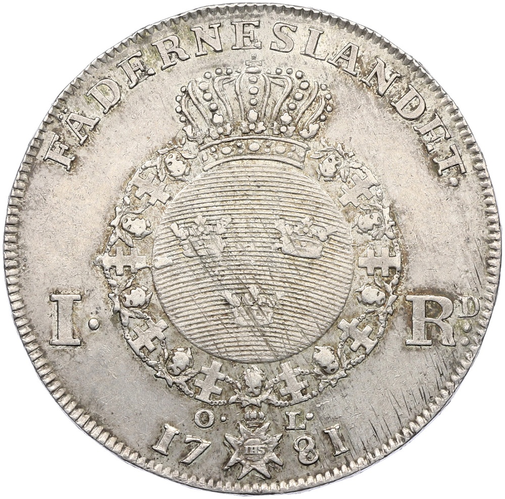 1 риксдалер 1781 года Швеция — Фото №2