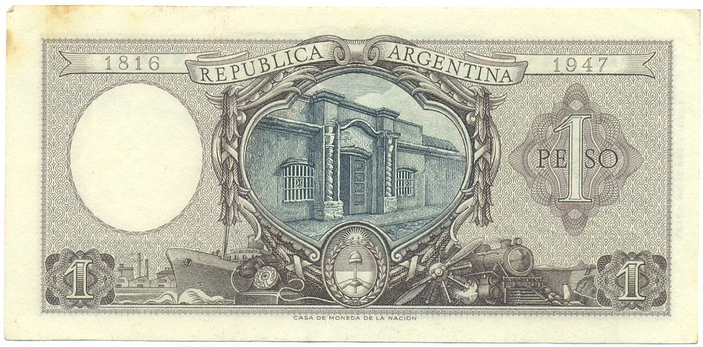 1 песо 1952-1955 года Аргентина — Фото №2