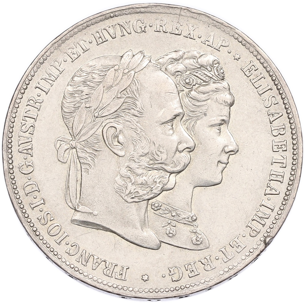 2 флорина 1879 года Австрия «Годовщина серебряной свадьбы» — Фото №2