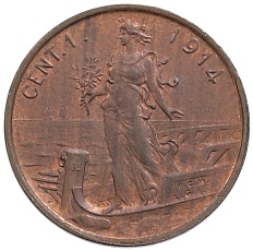 1 чентезимо 1914 года Италия — Фото №1