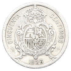 50 сентимо 1926 года Испания — Фото №2