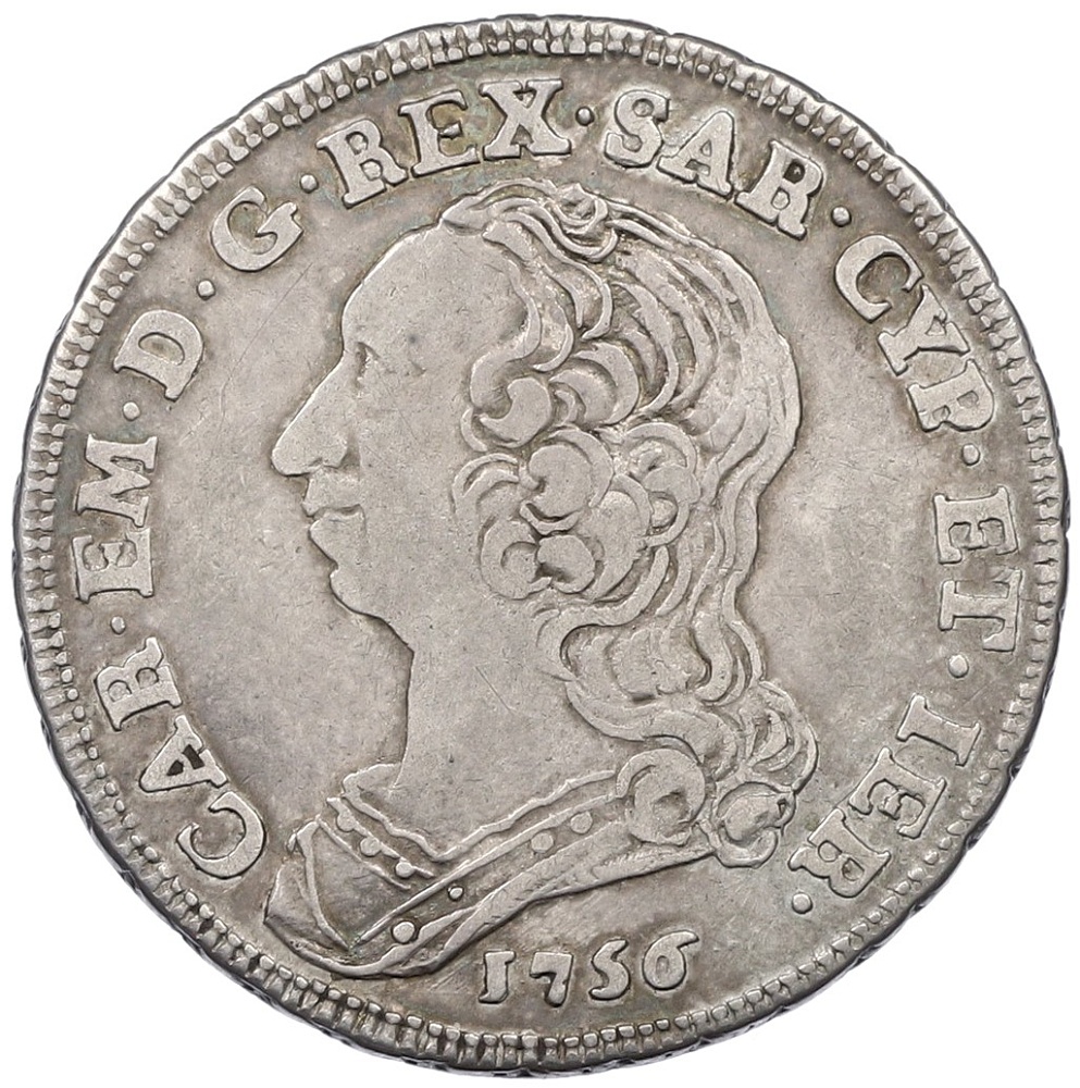 1/4 скудо 1756 года Савойя — Фото №1
