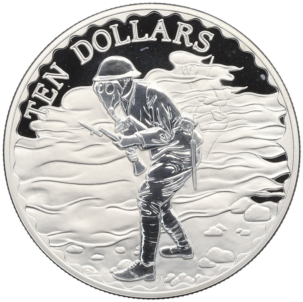 10 долларов 2008 года Каймановы острова «90-летие окончания Первой Мировой войны» — Фото №1