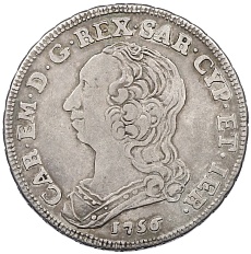 1/4 скудо 1756 года Савойя — Фото №1