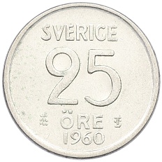25 эре 1960 года Швеция — Фото №1