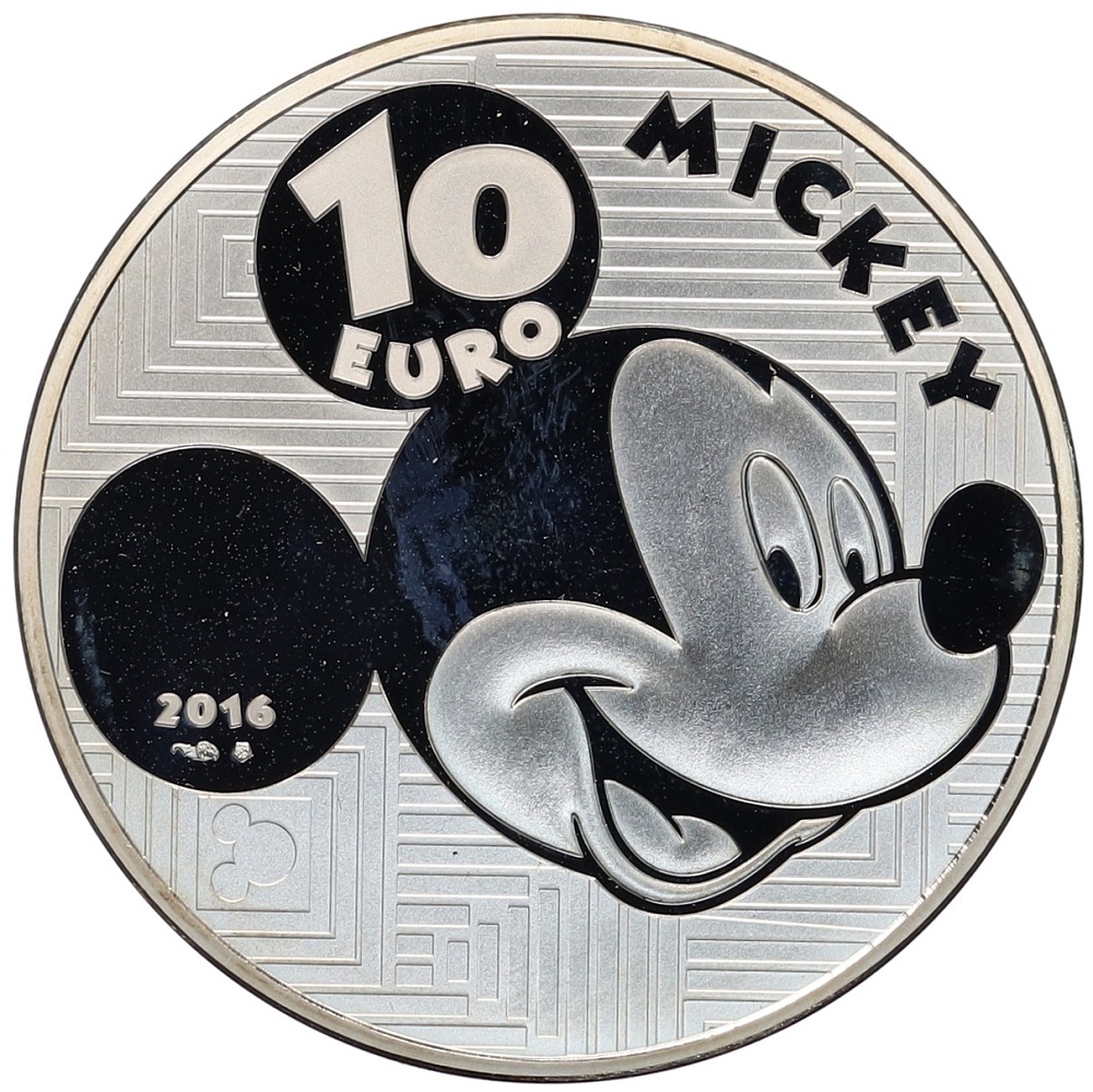 10 евро 2016 года Франция «Микки Маус» — Фото №2
