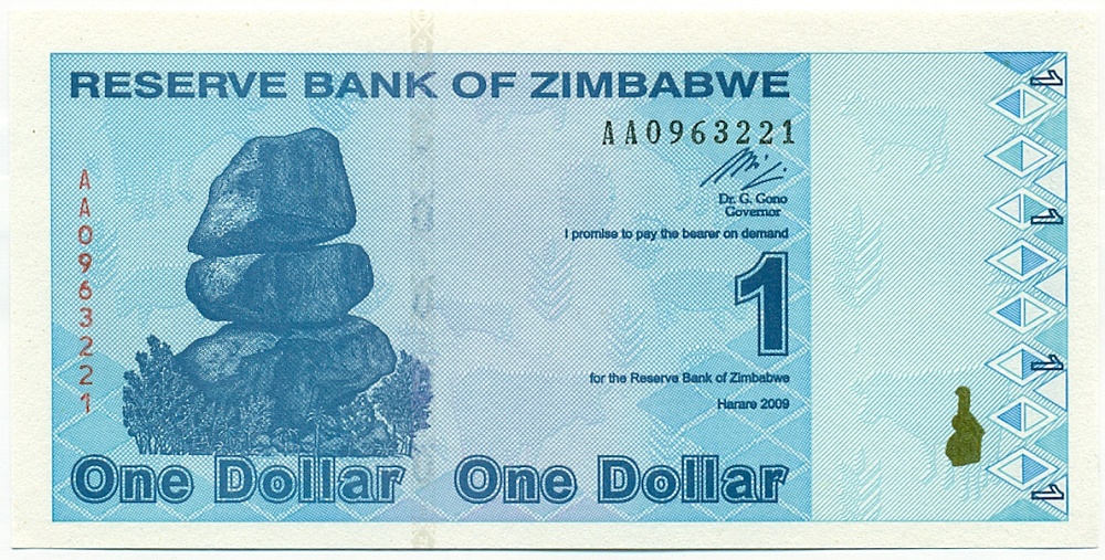 1 доллар 2009 года Зимбабве — Фото №1