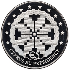 5 евро 2012 года Кипр «Президентство Кипра в Совете ЕС» — Фото №1