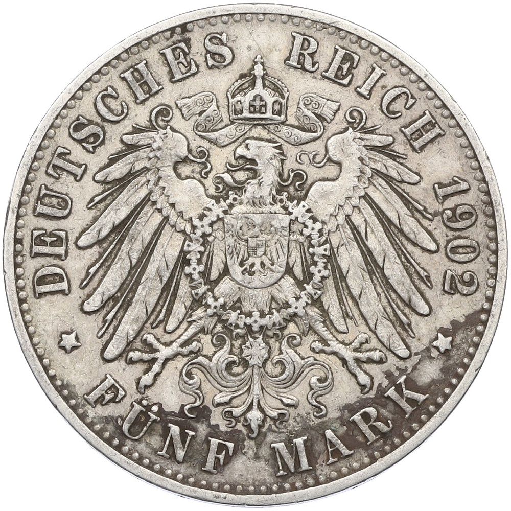 5 марок 1902 года Германия (Вюртемберг) — Фото №2