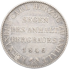 1 талер 1846 года Ангальт-Бернбург — Фото №2